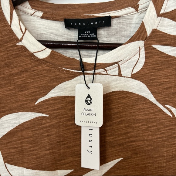 Sanctuary Dress NWT Size XXS Brown Floral Print Short Sleeve - Picture 3 of 8